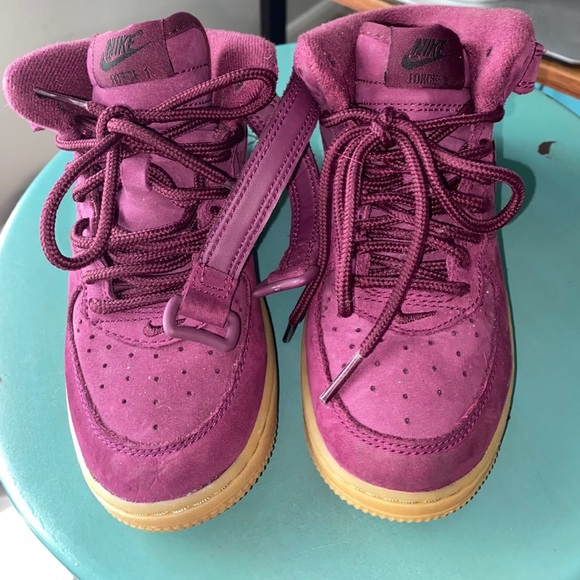 Purple Suede Air Force 1 High Tops - Picture 1 of 3
